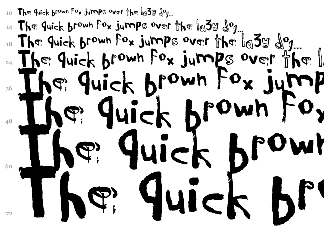 Raw Notice font waterfall